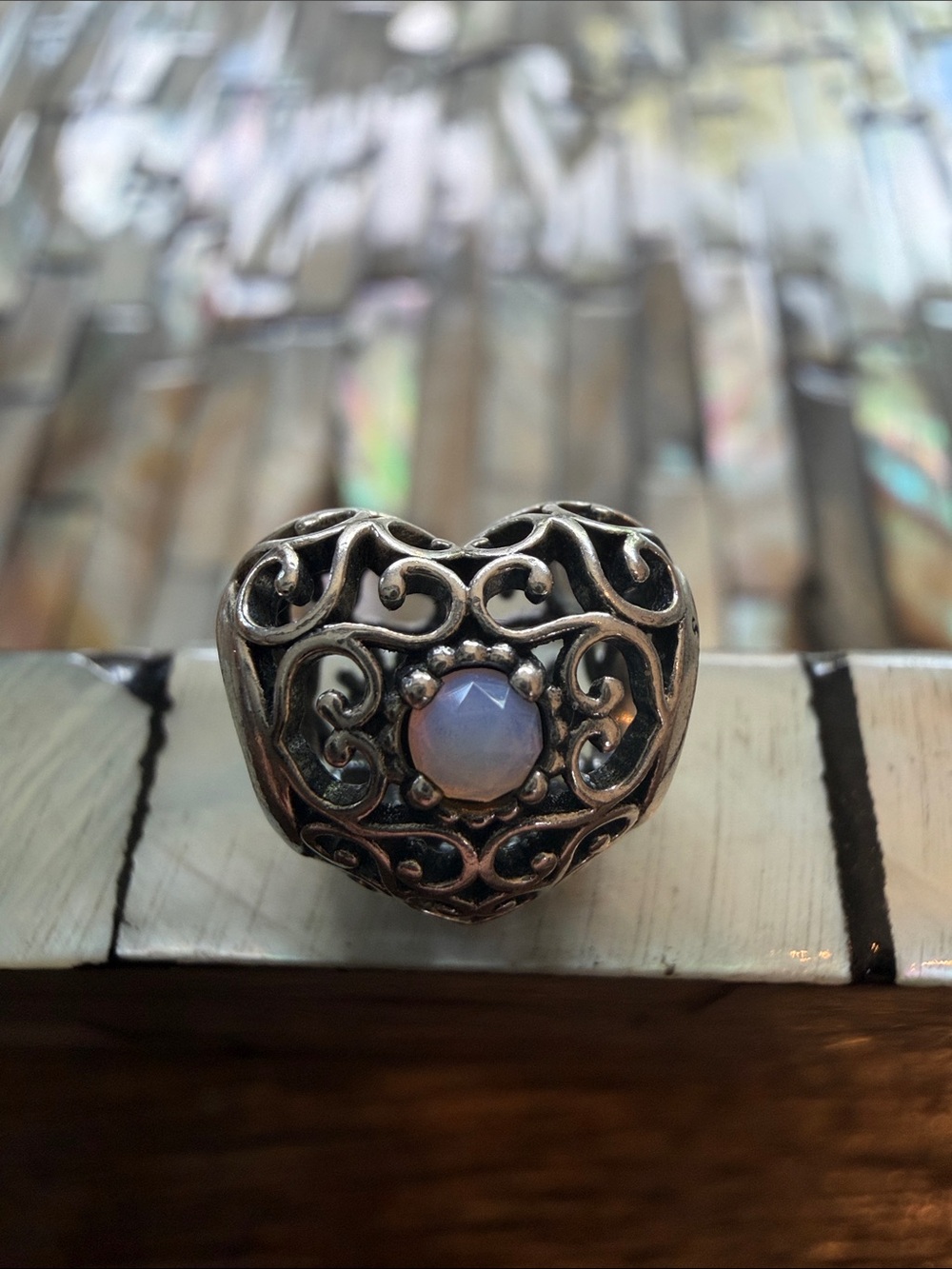 Pandora Sterling Silver Heart - October Birth Stone